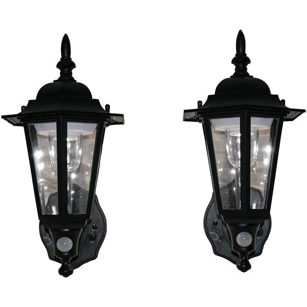 Maxsa Innovations Battery-Powered Motion-Activated LED Wall Sconce (Black), Pack/2 44719-2PACK